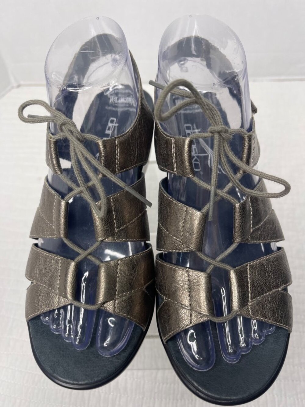 Dansko Women Janet Metallic Pewter Strappy Wedge Sandals EU 37 US 6.5 Comfort